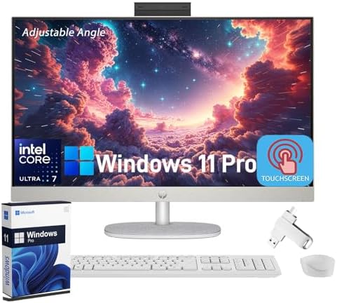hp 27" Full HD Touchscreen All-in-One Desktop Adjustable Angle, Intel Core Ultra 7 155U, 64GB DDR5 RAM, 4TB SSD