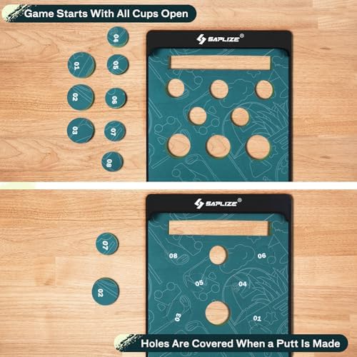 SAPLIZE Golf Pong Putting Game Set, 20 in X 10 ft Putting Green Mat for Indoor and Outdoor, Anti-Slip Putting Pong Mat Set