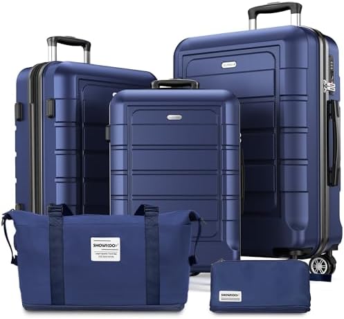 SHOWKOO Luggage Sets Expandable PC+ABS Durable Suitcase Double Wheels