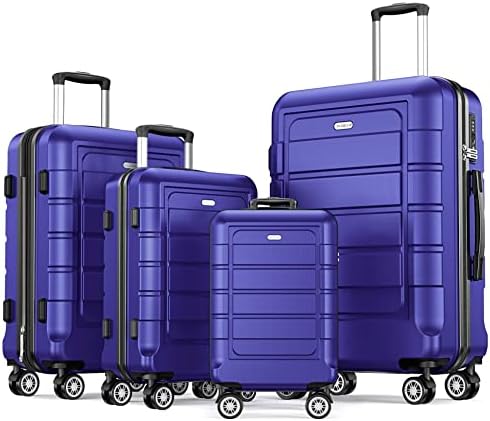 SHOWKOO Luggage Sets Expandable PC+ABS Durable Suitcase Double Wheels