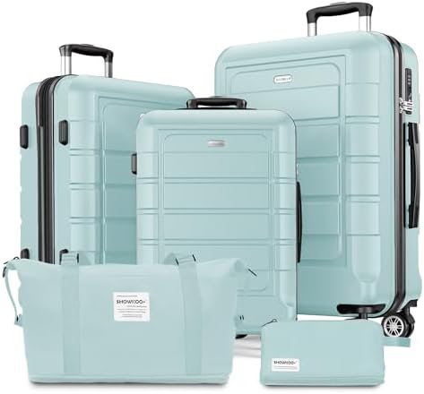 SHOWKOO Luggage Sets Expandable PC+ABS Durable Suitcase Double Wheels
