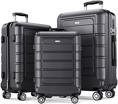 SHOWKOO Luggage Sets Expandable PC+ABS Durable Suitcase Double Wheels