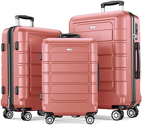 SHOWKOO Luggage Sets Expandable PC+ABS Durable Suitcase Double Wheels