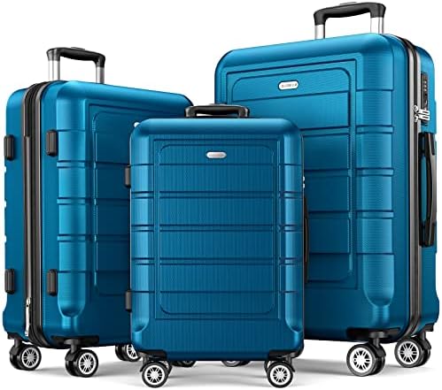 SHOWKOO Luggage Sets Expandable PC+ABS Durable Suitcase Double Wheels