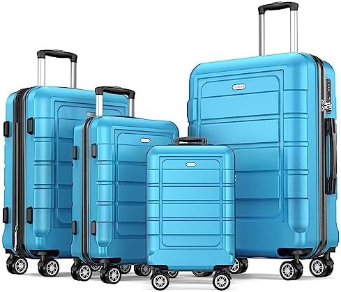 SHOWKOO Luggage Sets Expandable PC+ABS Durable Suitcase Double Wheels