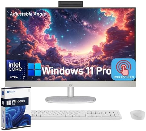 hp 27&#34; Full HD Touchscreen All-in-One Desktop Adjustable Angle, Intel Core Ultra 7 155U, 64GB DDR5 RAM, 4TB SSD