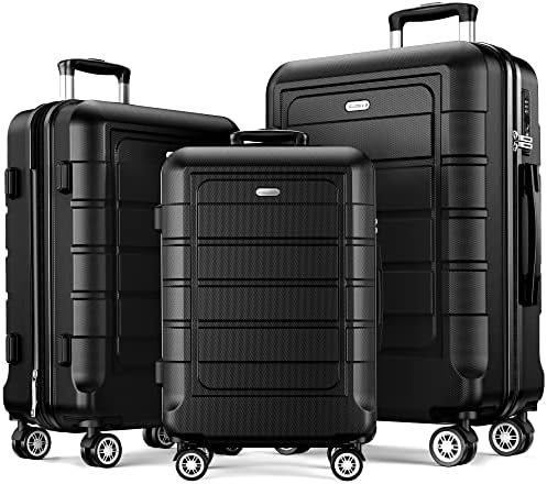 SHOWKOO Luggage Sets Expandable PC+ABS Durable Suitcase Double Wheels