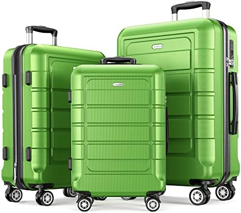 SHOWKOO Luggage Sets Expandable PC+ABS Durable Suitcase Double Wheels