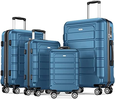 SHOWKOO Luggage Sets Expandable PC+ABS Durable Suitcase Double Wheels