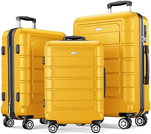 SHOWKOO Luggage Sets Expandable PC+ABS Durable Suitcase Double Wheels